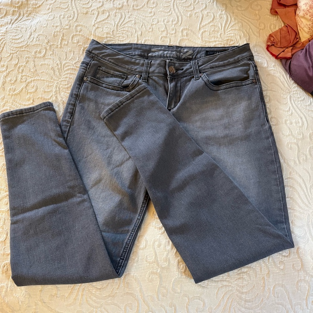 Seven7 Dark Grey Silver Women's Skinny Jeans Leggings Jeggings